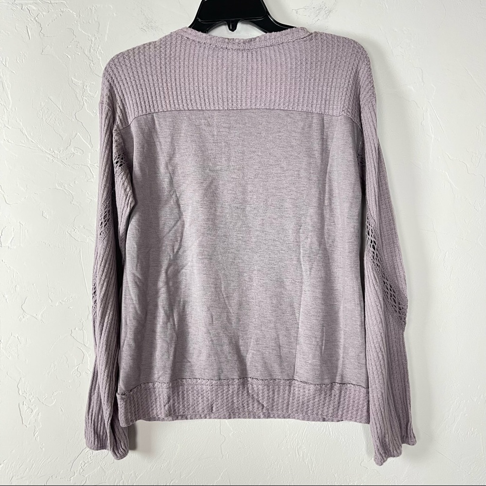 Target‎ Knox Rose Shirt Long Sleeve Thermal Henley Knit Top Tee Light Purple - Picture 2 of 9